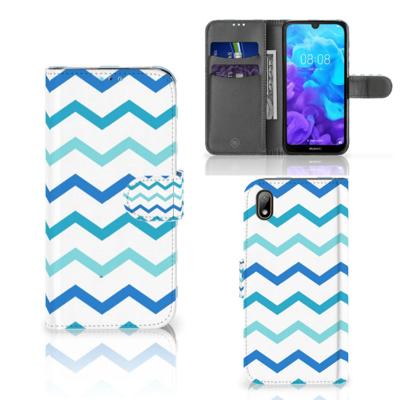 Huawei Y5 (2019) | Telefoon Hoesje | Zigzag Blauw