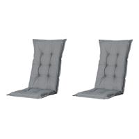 Madison - Tuinkussens Hoge Rug Basic Grey - 123x50 - Grijs - 2 Stuks - thumbnail