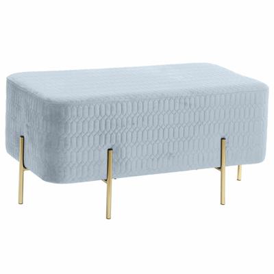 Kruk DKD Home Decor Gouden Metaal Polyester Hemelsblauw Spons (91 x 46,5 x 42 cm)
