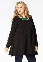Yoek Tuniek met ruches ORGANIC | Zwart | Maat 46/48