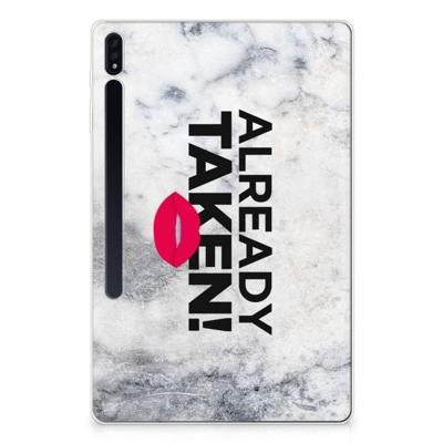 Samsung Galaxy Tab S7 Plus | S8 Plus Back cover met naam Already Taken White