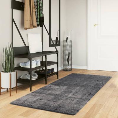 VidaXL Vloerkleed huarte laagpolig zacht wasbaar 80x200 cm antraciet