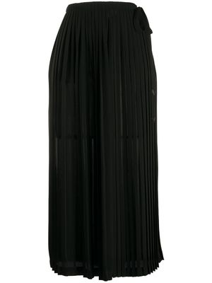 Valentino Garavani jupe mi-longue à design plissé - Noir