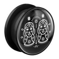 Tunnel met Zodiac Circle Design Acryl Tunnels & Plugs