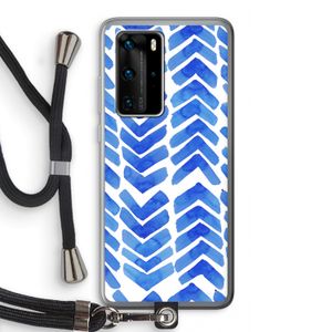 Blauwe pijlen: Huawei P40 Pro Transparant Hoesje met koord
