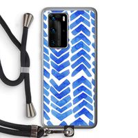 Blauwe pijlen: Huawei P40 Pro Transparant Hoesje met koord