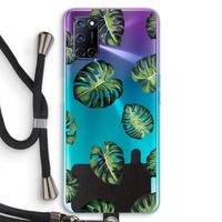 Tropische bladeren: Oppo A52 Transparant Hoesje met koord