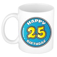Verjaardag cadeau mok - 25 jaar - blauw - 300 ml - keramiek