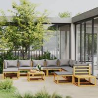 12-delige Loungeset met kussens massief acaciahout