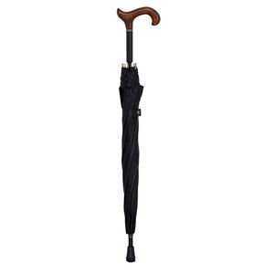 Gastrock Paraplu wandelstok - 78 cm lang - Derby handvat - Polyesterdoek 84 cm doorsnede - Donkergrijs