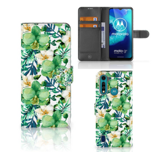 Motorola G8 Power Lite Hoesje Orchidee Groen