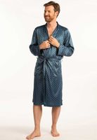 Eskimo satijnen ochtendjas petrol blauw