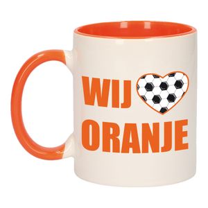 Wij houden van oranje mok/ beker oranje wit 300 ml