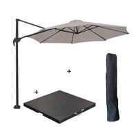 Garden Impressions Hawaii parasol S Ø300 zand + 80kg voet en hoes - thumbnail