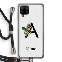 Charcoal Flora: Samsung Galaxy A12 Transparant Hoesje met koord