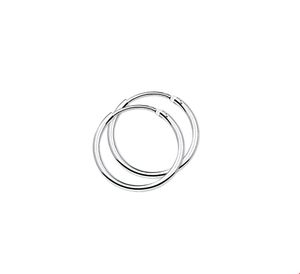 TFT Creolen Ronde Buis Zilver Gerhodineerd Glanzend 1.3 mm x 17 mm