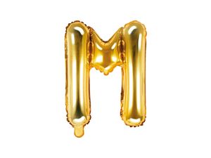 Folieballon Goud Letter &apos;M&apos; - 35cm