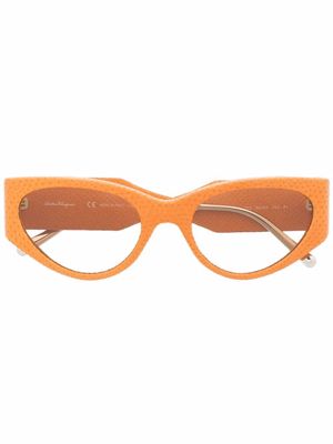 Ferragamo Eyewear lunettes de soleil à monture papillon - Orange