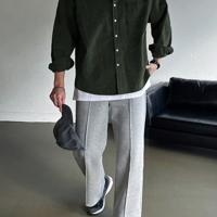 Bon&Bon Heren Corduroy Shirt - Beige Relaxed Fit Overshirt met Lange Mouwen Groen / S