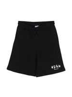 MSGM Kids short en coton à logo imprimé - Noir