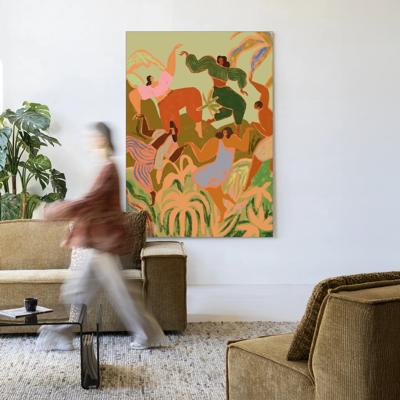 Urban Cotton Wandkleed 'Spring Frolic' 80 x 110cm in Frame - black