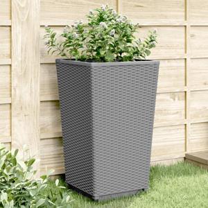 VidaXL Plantenbakken 4 st 32,5x32,5x57 cm polypropeen lichtgrijs