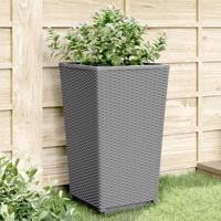 VidaXL Plantenbakken 4 st 32,5x32,5x57 cm polypropeen lichtgrijs