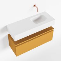 Toiletmeubel Mondiaz Andor | 80 cm | Meubelkleur Ocher | Lex vrijhangend wastafel Talc Rechts | Zonder kraangat