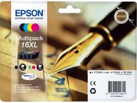 Huismerk Epson 16XL (T1636) Inktcartridges Multipack (zwart + 3 kleuren) - thumbnail