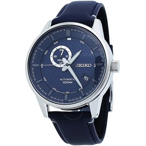 Horlogeband Seiko SSA391J1 Leder Blauw 21mm