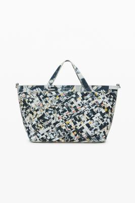 Medium braided shopper bag - MATERIAL FINISHES - U