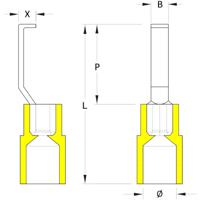 Weidmüller 1312470000 Haakkabelschoen 4 mm² 6 mm² Deels geïsoleerd Geel 100 stuk(s) - thumbnail