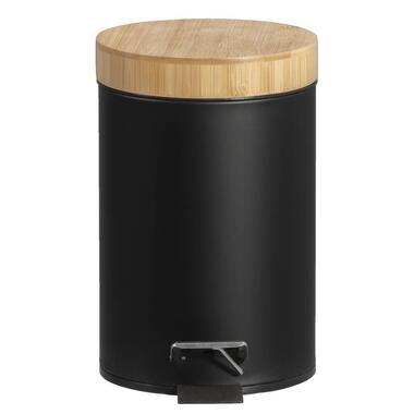 Pedaalemmer Pablo - 3 liter - zwart - 25,8xØ16,8 cm - Leen Bakker