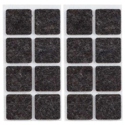 Meubelviltjes - 16x - antislip noppen - 2,5 cm - vierkant - viltglijders