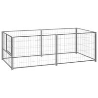 VidaXL Hondenkennel 200x100x70 cm staal zilverkleurig