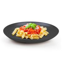 Plasticforte Rond bord/camping bord - D20 cm - zwart - kunststof - onbreekbaar - servies