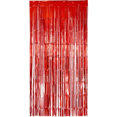 Folie deurgordijn versiering - rood - 200 x 100 cm - Feestartikelen - Brandvertragend