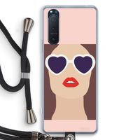 Red lips: Sony Xperia 5 II Transparant Hoesje met koord