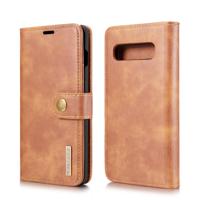 Dg. MING Crazy Horse textuur Flip afneembare magnetische lederen case voor Galaxy S10 met houder & kaartsleuven & portemonnee (bruin)