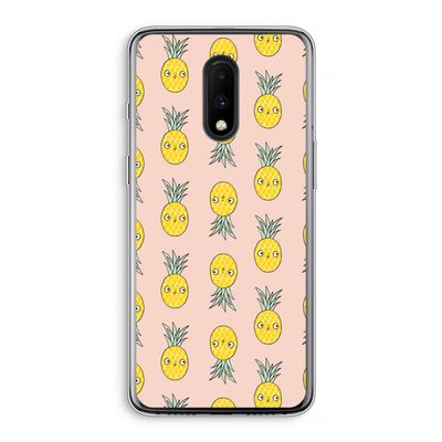 Ananas: OnePlus 7 Transparant Hoesje