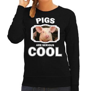 Dieren varken sweater zwart dames - pigs are cool trui