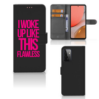 Samsung Galaxy A72 Hoesje met naam Woke Up - Origineel Cadeau Zelf Maken - thumbnail