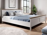 Tweepersoonsbed EVOCO 160x200 cm ribbec eik/wit - thumbnail