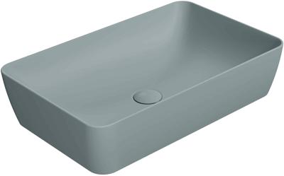 Ben Stilo rechthoekige waskom 60x38x14cm keramiek mat azuur