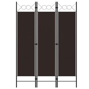 Kamerscherm met 3 panelen 120x180 cm bruin