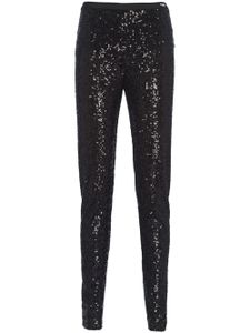 Prada pantalon slim brodé de sequins - Noir