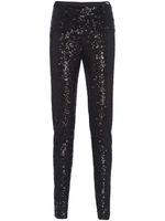 Prada pantalon slim brodé de sequins - Noir