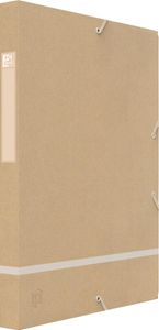 Oxford Touareg elastobox, uit karton, ft A4, rug van 2,5 cm, naturel en wit