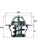 Thermostaat, koelvloeistof MAHLE, u.a. fÃ¼r Opel, Fiat, Austin, Rover, Land Rover, Triumph, Nissan, Subaru, Isuzu, Renault, MG, Ford, Lancia, Aston Mar