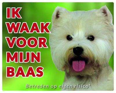 West Highland White Terrier Waakbord - Ik waak voor